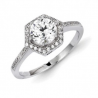 Hexagon Solitaire Ring